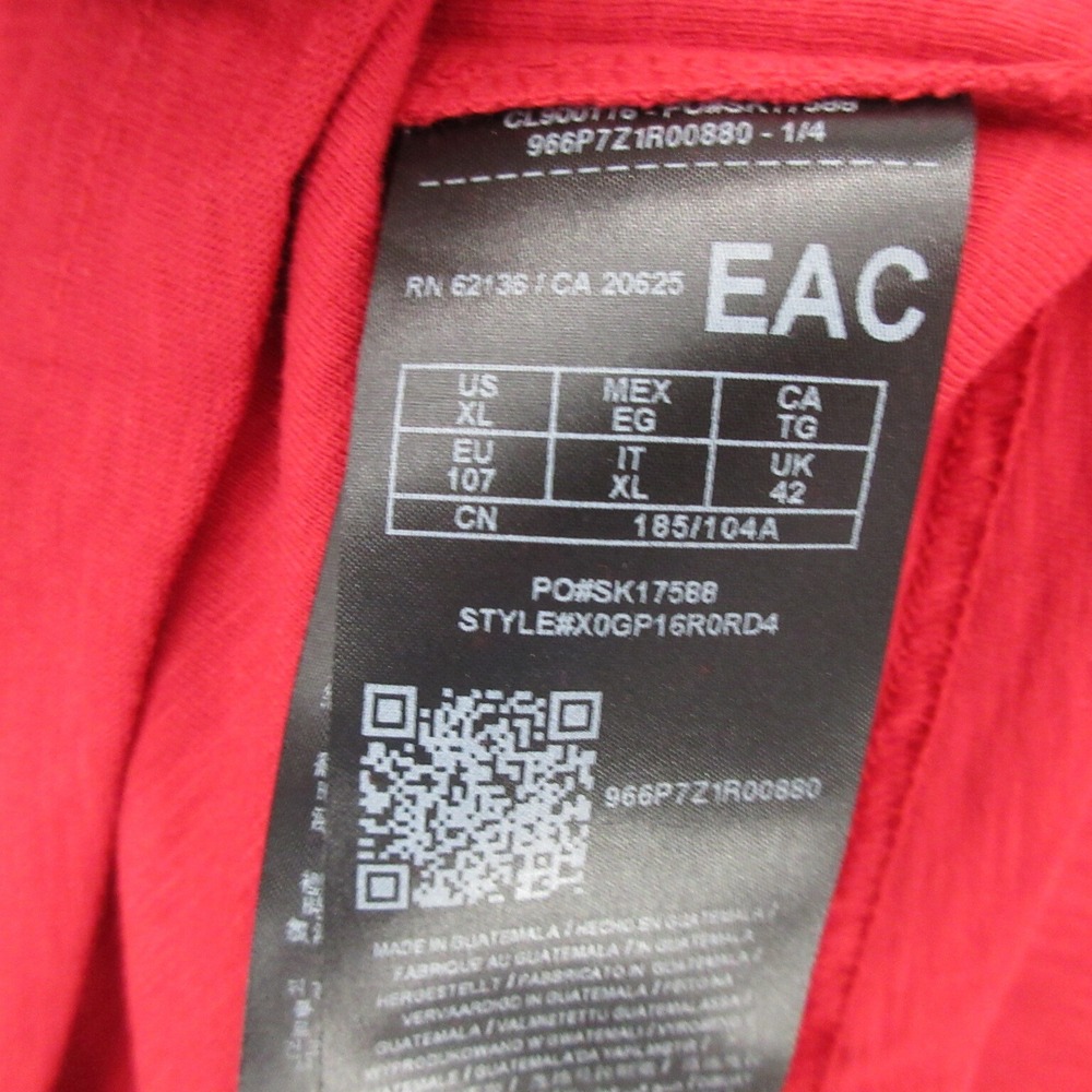 GUESS Mens Shirt Extra Large Henley Red Pullover Half Button Short Sleeve New - Picture 8 of 10